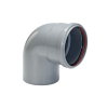 Funke bocht 88°, pvc, manchet x spie, grijs, KOMO, SN4/SN8, 110 mm