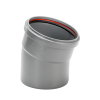Funke bocht 15&deg;, pvc, manchet x spie, grijs, KOMO, SN4/SN8, 110 mm 