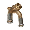 Henco doorstroom muurplaat, brons, rvs, 2x pers / 1x bi.dr., type 3P-VK-U, epdm, 10 bar, 16 mm x &frac12;" 