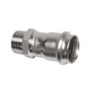 Sanha NiroSan draadkoppeling, rvs 316L, buitendraad x pers, &frac12;" x 15 mm 