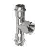 Sanha NiroSan schroef T-stuk 90°, rvs 316L, 2x pers / 1x binnendraad, 15 x ½" x 15 mm
