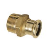 Sanha draad koppeling, type Purapress, brons, buitendraad x pers, epdm, Kiwa, ½" x 22 mm 