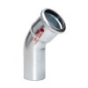 Sanha overgangs bocht 45°, type Therm, staal, spie x pers, epdm, 22 mm 