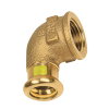 Sanha schroef knie 90°, gas, type Press, koper, binnendraad x pers, hnbr, Gastec QA, ¾" x 22 mm 