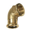 Sanha schroef knie 90°, type Purapress, brons, binnendraad x pers, epdm, Kiwa, ¾" x 22 mm 