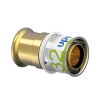 Uponor overgangskoppeling, S-Press PLUS, messing, 2x pers, Kiwa, 32 x 28 (cu) mm 