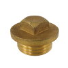 Stop, messing, vierkant, 1x buitendraad, 2" 