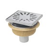 Aquaberg afvoerput met rvs rand & rooster, abs/rvs 304, vert./horiz. verstelb, 146x146mm,oa 50mm,3kN 
