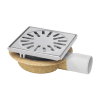 Aquaberg afvoerput met rvs rand & rooster, abs/rvs 304, vert./horiz. verstelb, 146x146mm,za 50mm,3kN 