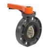 Comer vlinderklep, pvc-u, handbediend,oranje handgreep, 63 - 75 mm 