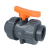 Comer kogelkraan, pvc-u, 2x binnendraad / 2x wartel, oranje hendel, epdm, 16 bar, &frac12;" 