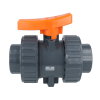 Comer kogelkraan, pvc-u, 2x binnendraad / 2x wartel, oranje hendel, epdm, 16 bar, &frac12;" 
