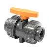 Comer kogelkraan, pvc-u, 2x binnendraad / 2x wartel, oranje hendel, epdm, 16 bar, &frac12;" 