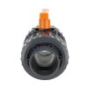 Comer kogelkraan, pvc-u, 2x inwendig lijm / 2x wartel, oranje hendel, viton, 16 bar, 16 mm 