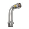 Sanha NiroSan Gas bocht 90°, rvs 316L, pers x buitendraad, 22 mm x ¾"