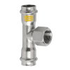 Sanha NiroSan Gas schroef T-stuk 90&deg;, rvs 316L, 2x pers / 1x binnendraad, 22 mm x &frac34;" x 22 mm 