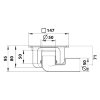 Aquaberg Bl&uuml;cher Compact afvoerput, rvs, oa/za, 147x147mm, 50mm, reukslot 50mm, zonder vergrendeling 
