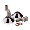 Wiesbaden S-koppeling, sprong 17 mm, messing verchroomd, met rozet, set &agrave; 2 stuks, 3/8" x 3/4" 