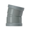 Wavin Wafix bocht 15°, pvc, 2x manchet, grijs, KOMO, SN8, 110 mm 