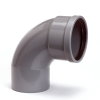 Wavin bocht 88°, pvc, manchet x spie, grijs, KOMO, SN4, 125 mm 