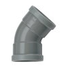 Wavin Wafix bocht 45°, pvc, 2x manchet, grijs, KOMO, SN4, 200 mm 