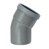 Wavin Wafix bocht 30&deg;, pvc, manchet x spie, grijs, KOMO, SN4, 160 mm 