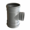 Verloop T-stuk 88°, pvc, 3x manchet, grijs, KOMO, SN8, 400 x 200 x 400 mm 