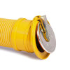 Karmat pp eindstuk met rvs klep en drainage aansluiting, geel, 72 - 100 mm 