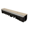 Nicoll Entwässerungsrinne, Kenadrain HD100, PP, 2x Gussrost, Wellend.,RAL1015,C250,100x13,6x17cm,6mm 