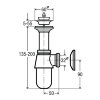 Viega bekersifon, met plug, type 5754.0, exclusief muurbuis, messing verchroomd, 1¼" x 32 mm