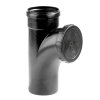Dyka ontstoppingsstuk met schroefkap, pp, spie x manchet, zwart, KOMO, 110 mm 