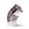 Rookgasafvoerbocht 45°, aluminium, enkelwandig, inwendig x verjongd spie, 100 mm 
