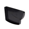 Nicoll Techtan Ovation Endstück für Rinnenauslauf, PVC, rechts, schwarz, RAL 9011, 170 mm