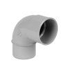 Nicoll Techtan Fallrohr-Bogen 87°, PVC, Klebemuffe x Spitzende, hellgrau, RAL 7047, 50 mm 