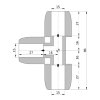 Hep2O Abzweig 90°, PB, 3x Steckverbindung, 15 mm 
