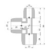 Hep2O verloop T-stuk 90°, pb, 3x steek, 22 x 22 x 15 mm 