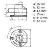GF muurplaat, gegalvaniseerd, 2x binnendraad, nr. 471, 3/8" 