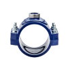 Unidelta aanboorzadel, pp, 1x bi.dr., blauw, verstevigingsring, incl. bouten en moeren, 25 mm x ½"