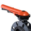 VDL PVC-Absperrklappe, manuelle Bedienung, orangefarbener Handgriff, 10 bar, 140 mm 