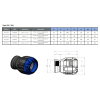 Isiflo Sprint schroefkoppeling, type 116, pe, klem x binnendraad, Kiwa, 25 mm x Rc &frac34;" 