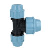 Unidelta verloop T-stuk 90°, pp, 3x klem, Kiwa, 16 bar, 25 x 32 x 25 mm 