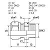 VSH draad koppeling, Super, S1202, messing, knel x buitendraad, Kiwa, Gastec QA, 22 mm x ¾" 