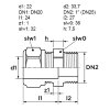 VSH draad koppeling, Super, S1202, messing, knel x buitendraad, Kiwa, Gastec QA, 22 mm x 1" 