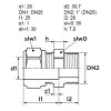 VSH draad koppeling, Super, S1202, messing, knel x buitendraad, Kiwa, Gastec QA, 28 mm x 1" 