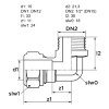 VSH draad knie 90°, Super, S1212, messing, knel x buitendraad, Kiwa, Gastec QA, 15 mm x ½" 