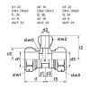 VSH Reduzierabzweig 90°, Super, S1221, Messing, 3x Klemmr., Kiwa, Gastec QA, 22 x 15 x 22 mm 