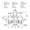VSH verloop T-stuk 90°, Super, S1221, messing, 3x knel, Kiwa, Gastec QA, 28 x 22 x 28 mm 