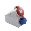 Mennekes CEE wandcontactdoos, 400 V, 5-polig, 1x 16 A, IP44, type Twinbox, 1 randaarde-contactdoos 