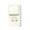 Jung combinatie schakelaar/wcd, AP 600, zonder RA, wissel, wit 