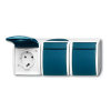 Busch-Jaeger Ocean spwd wandcontactdoos met randaarde, 3 voudig, horizontaal, IP44 